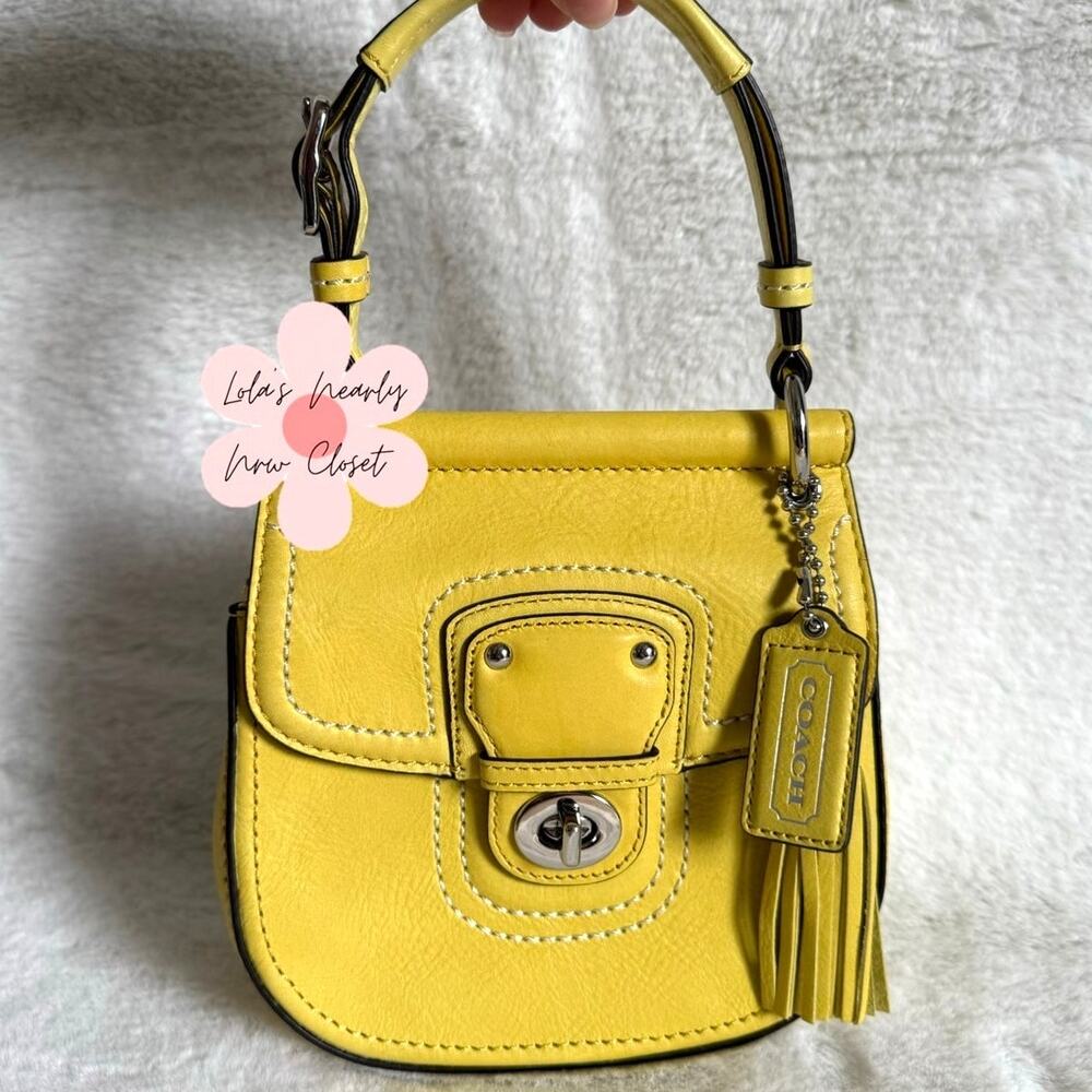 y2k COACH Legacy Yellow Top Handle Crossbody - Picture 2 of 10